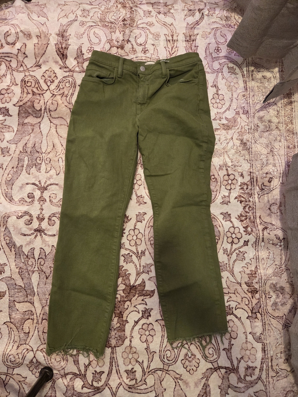 L'AGENCE Olive Green Straight-Leg Jeans